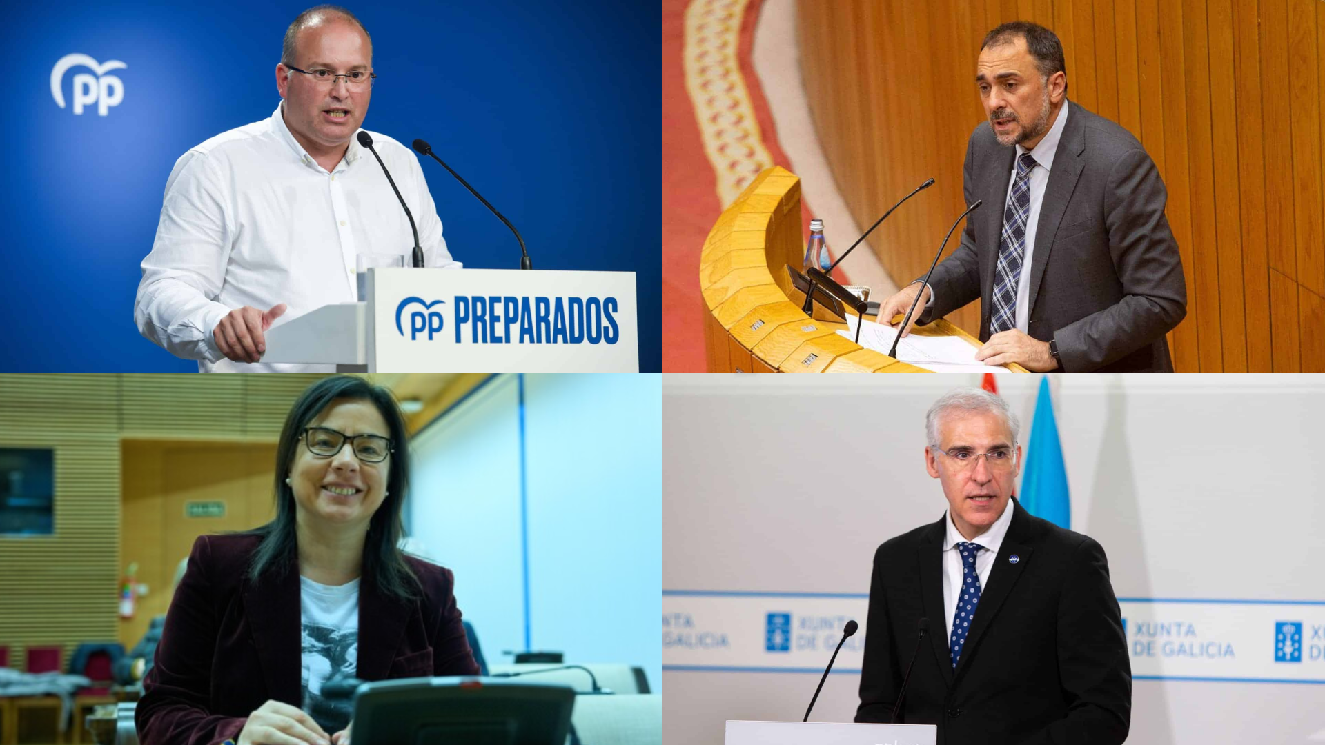Miguel Tellado, Julio García Comesaña, Ana Belén Vázquez y Francisco Conde, los candidatos del PP al 29N | Archivo