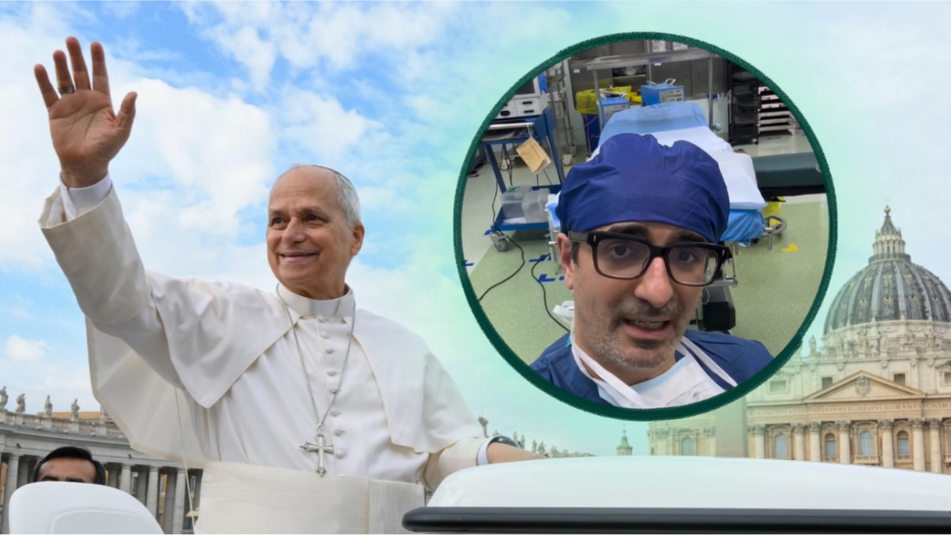 El Papa en una de sus últimas apariciones y el médico Diego González Rivas